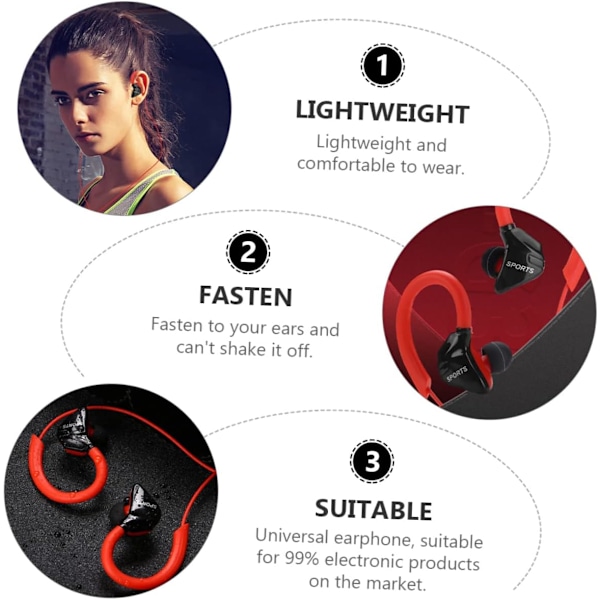 4 Par Sports Høretelefon Musik Øretelefoner Komfortable In-ear Hørepropper Ledningsforbundet Stereo
