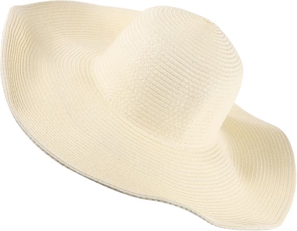 Bredbremmet stråhatt Solbeskyttelseshatt for kvinner Flat brem Lett sommerhodeplagg Beige