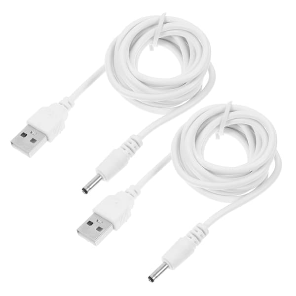 2 stk USB til DC ladekabel svart erstatnings DC strømkabel for bærbar PC Surface Pro