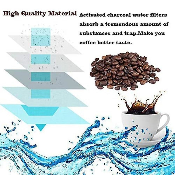 12 pakke for Bwf100 kompatible vannfiltre egnet for Bwf100 espressomaskin Charcoal Water Filt (haoyi-yuhao