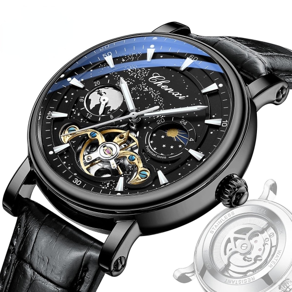 Mekanisk watch watch Automatisk lysande live gränsöverskridande watch Belt blue surface