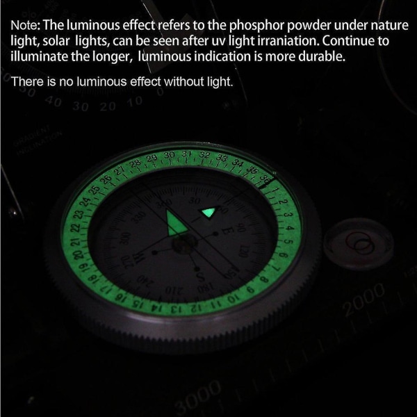 Militærhærens observerende lysende kompas med hældningsmåler