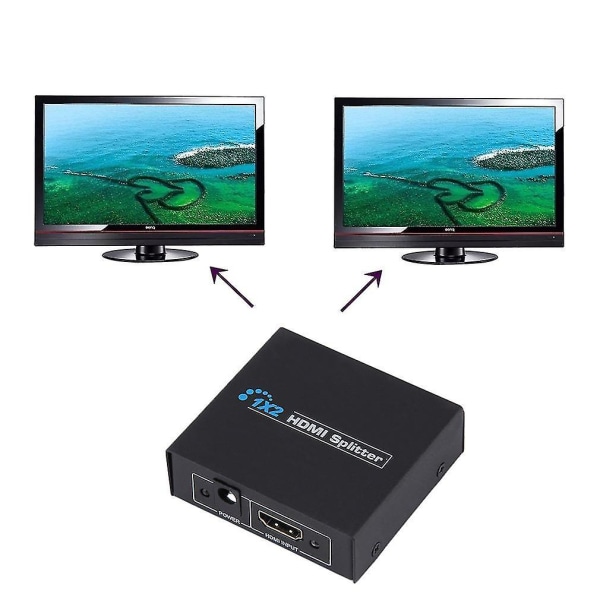 Hdcp 1080p 1 In 2 Out HDMI Splitter Dual Display HDTV