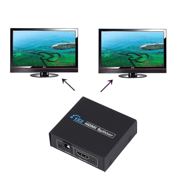 Hdcp 1080p 1 Indgang 2 Udgang HDMI Splitter Dobbelt Skærm HDTV