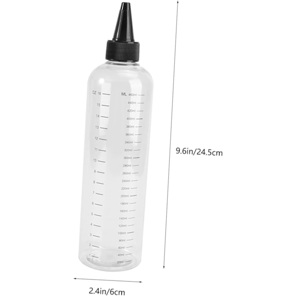 4-pack 500ml Flaskor för Hårbottenbehandling Hårfärgningsmätflaskor