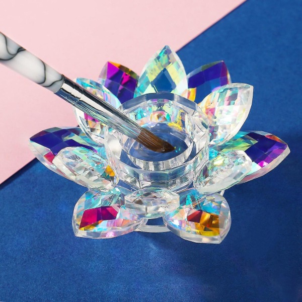 Crystal Glass Akryyli Nail Cup Dappen astian kannen pidike
