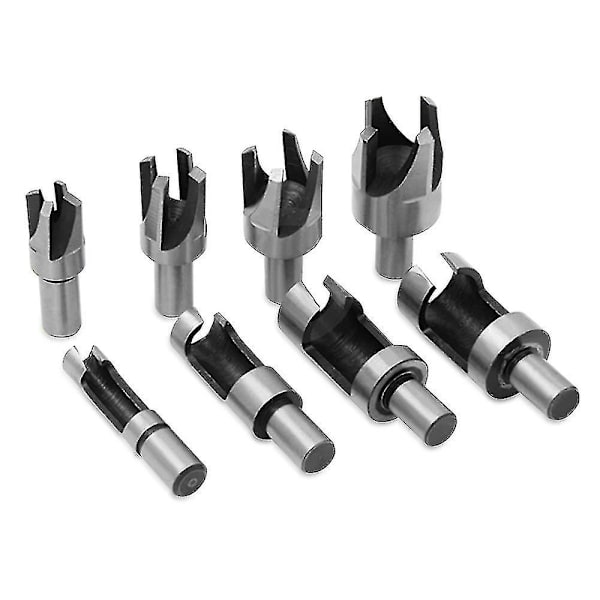 Sats med 8 Runda Träfräsar - Blandade Storlekar: 6mm/10mm/13mm/16mm