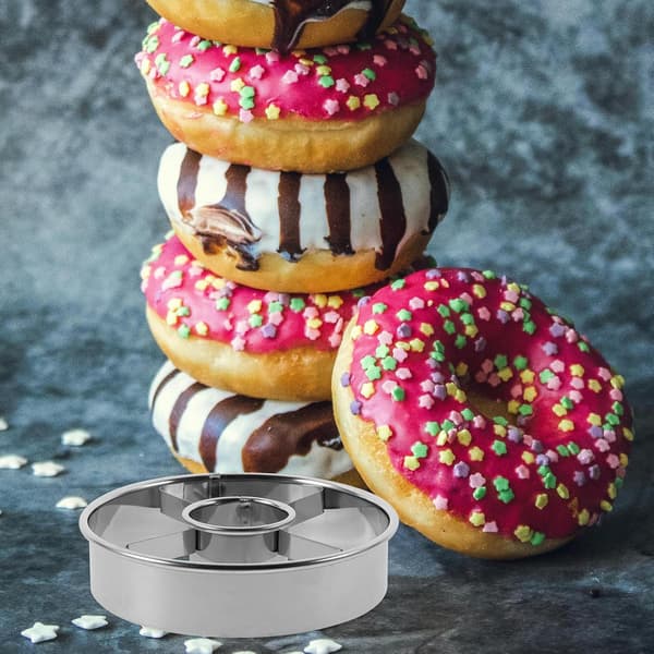 Rund smultringform i rustfritt stål for baking, DIY kreativt formet smultringkutter