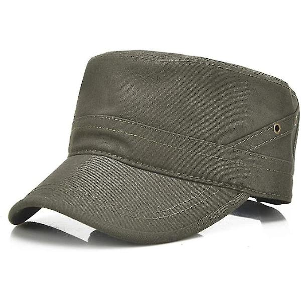 Unisex Militärhatt Kadettkeps Twill Platt Toppkeps Mode Justerbar Basebollkeps
