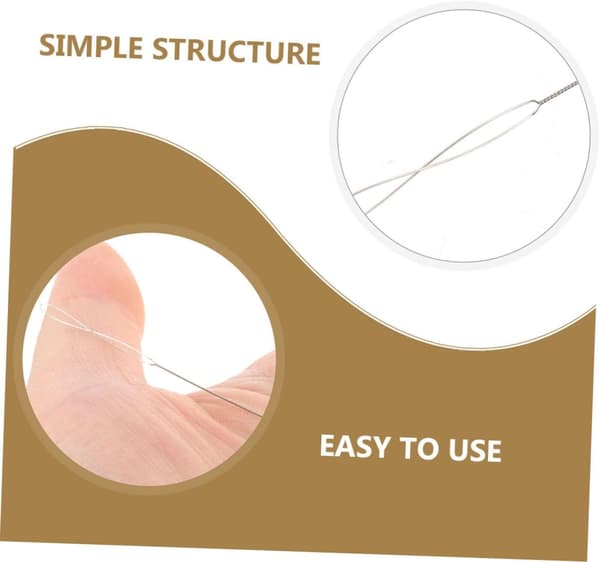 2 stk. store øyeperlespinnernåler 130 mm lengde 0,5 mm diameter perlenåler