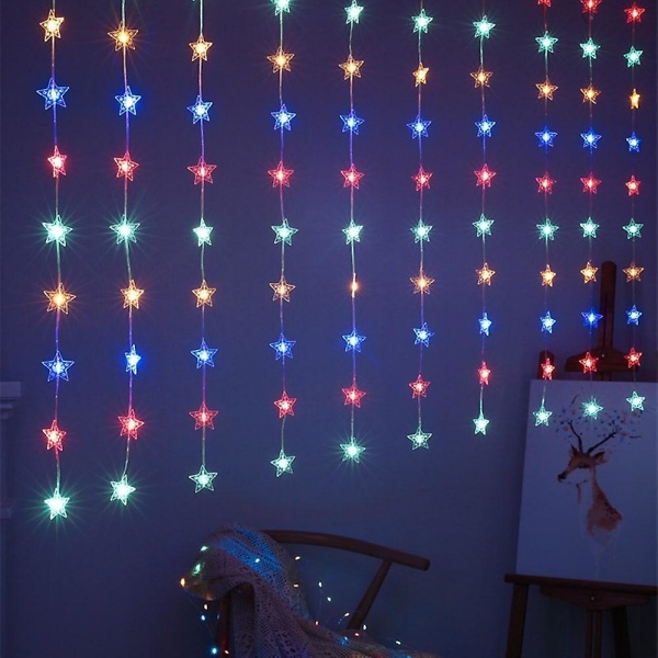 Star Window Gardin String Lights 3x2m Christmas Fairy Lights