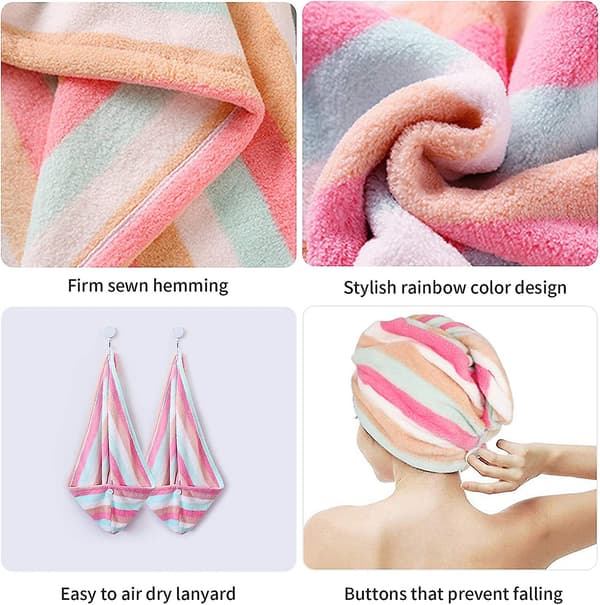 Hårhåndklæde Turban Wrap 2 Pak Microfiber Hurtigtørrende Hårhåndklæde Wrap