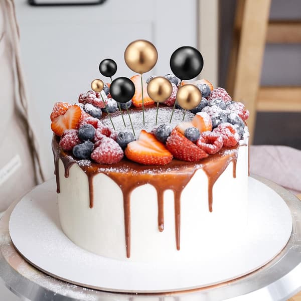 30 stk. bryllupskagepynt cupcake-pynt stilfulde metalkugleformede dekorationer