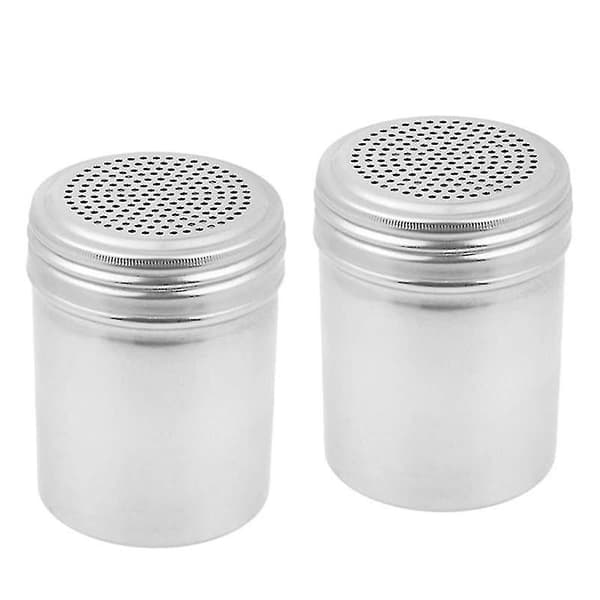 (sett med 2) Dredge Shakers 10 Oz, Rustfritt Stål Krydder Shaker Baking