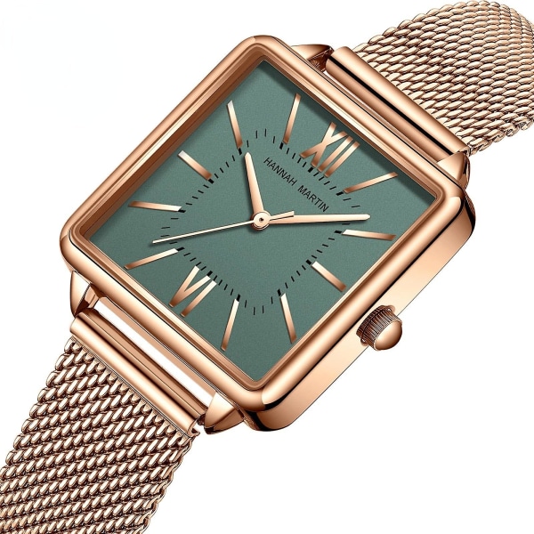 Japan Watch Movement Kvinde Square Student Trendy Kvartsur til kvinder 1082 full rose gold