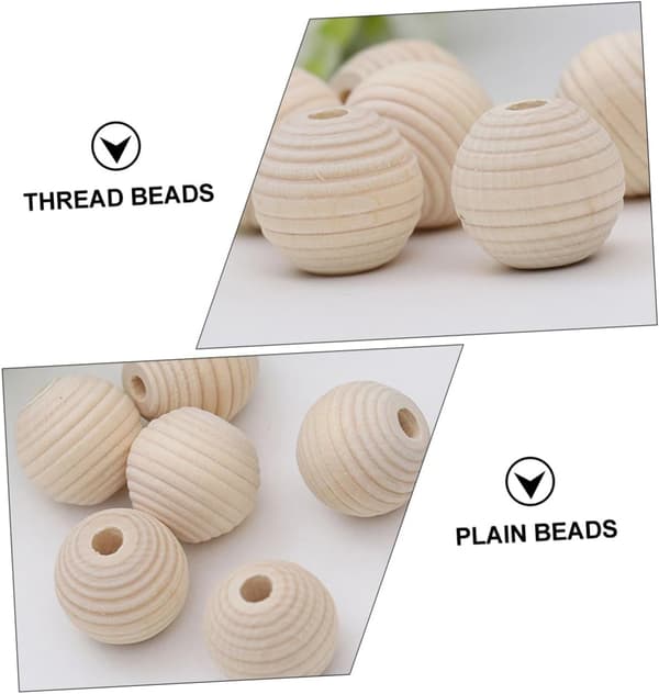 100 st trådpärlor träpärlor tillbehör DIY pärlade material Khakifärg