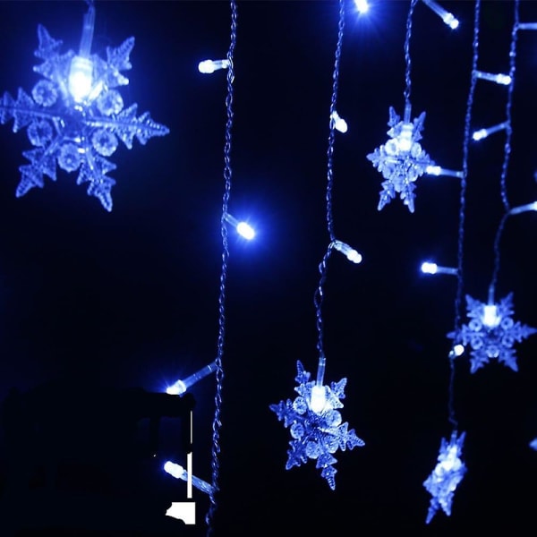 3,5 m Snowflake Led Fairy String Light 96 Led Blinkande Gardin