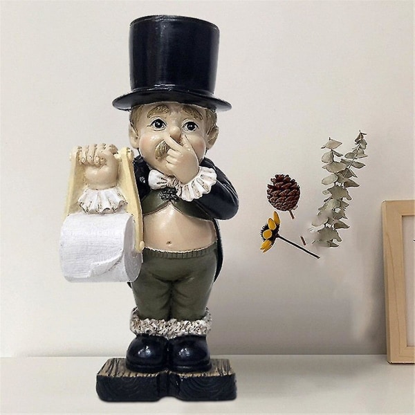 Toalettbutler Toalettpapirholder Harpiks Ornament Søt