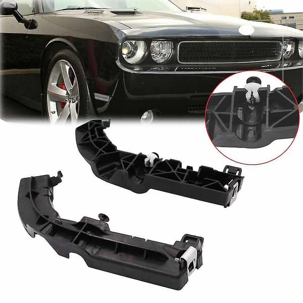 Til Dodge Challenger 2008-2021 Beslag Bumper Foran Par Strålemontering Støtte Hold. (sort)(2stk)