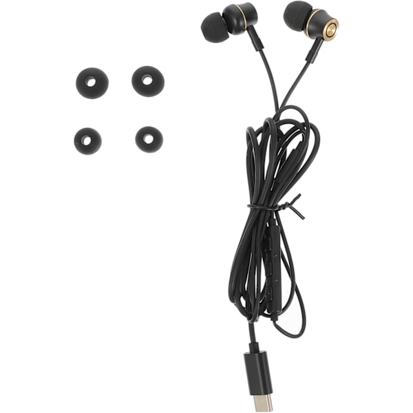 USB Type-C Hodetelefoner Støyreduserende In-ear Headset Mikrofon for Telefon/Nettbrett