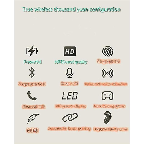 True Wireless Headphones Bluetooth 5.0 Mini -kannettava case