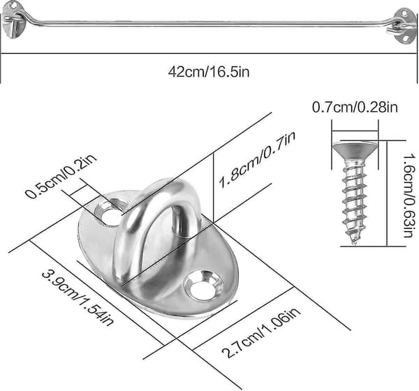 4 stk Storm Hook Vindkrok 16 tommer Rustfritt Stål Hyttekrok Solid For Vindu