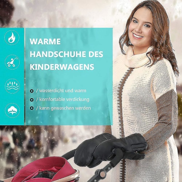 Extra Tjocka Vinterhandskar med Vattentätt Foder, Frostskydd, Handmuff, Svart, Handvärmare