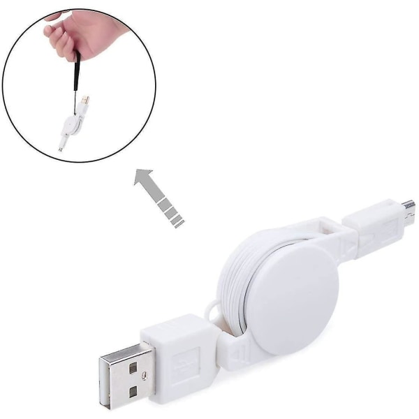 5 Pack Micro USB til USB Retractable Sync Charger