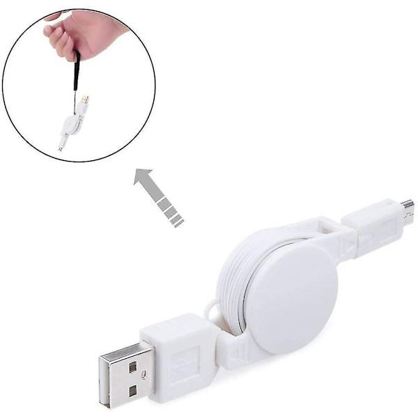 5-pakks Micro USB til USB Retraktabel Synkroniseringslader
