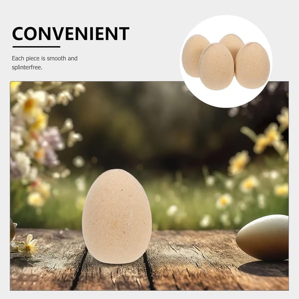 4 stk. små umalte tre-egg til håndverk, DIY falske kyllingegg egnet