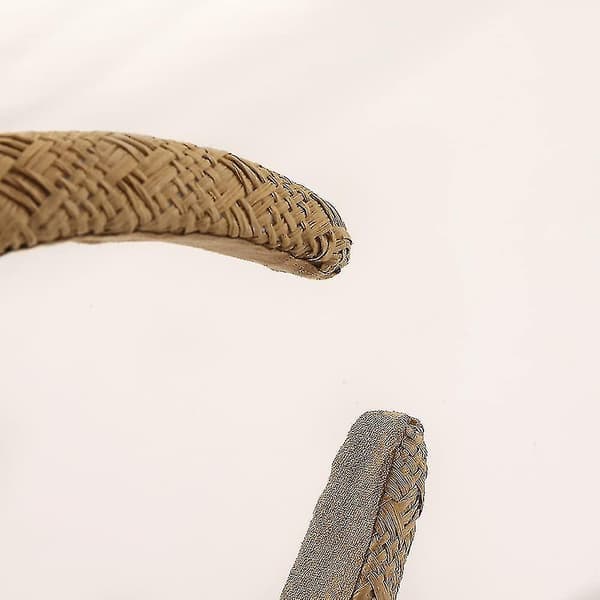 Flettede Halm Hodebånd For Kvinner Jenter, Vevd Rattan Boho Hodebånd 2stk