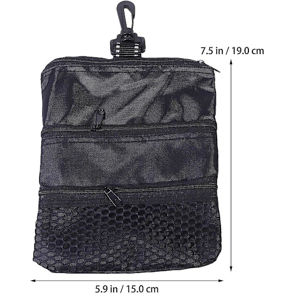 2-pack Bärbar Golftee-Förvaringsväska Golfbollficka Hållare Golftillbehör Present