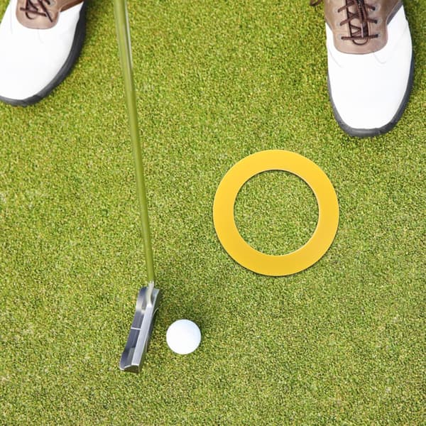 2 stk. Golf Putting Cup Ringe til Træning, Hvide og Gule Flytbare Golfhul Målringe