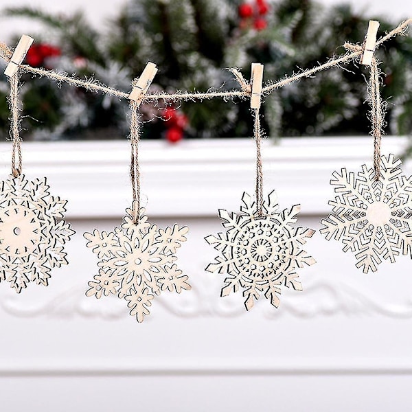 Trefigurer i form av snøflak til juletreet - Rustikk