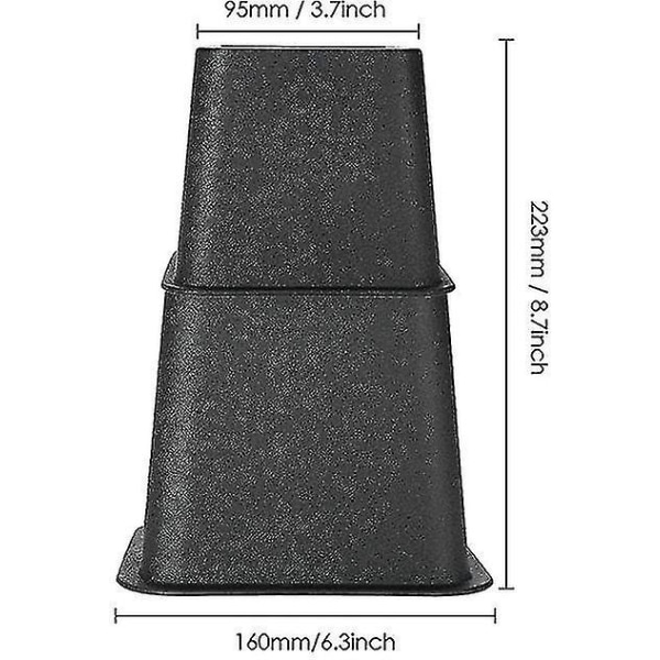 Sänginnostajat, 8 kpl PP-kalusteiden nostajat säädettävät sängyn, tuolin ja sohvan nostajat, 4 x 5\"/ 4 x 3\" saatavana mustana