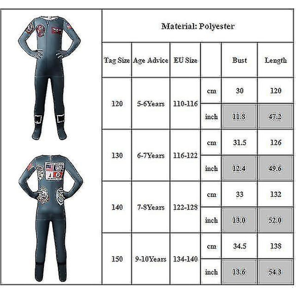 Lone Ranger Kostym Jumpsuit för Barn 5-10 År 6-7 Years