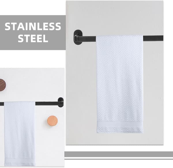 Veggmontert håndklestangorganisator tøffelstativ 48 cm elegant rustfritt stål multifunksjonell