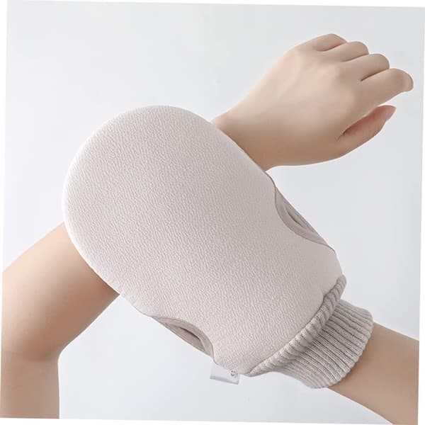Exfolierande duschhandskar 2-pack Beige Ryggmassagehandske Kroppsskrubbvantar