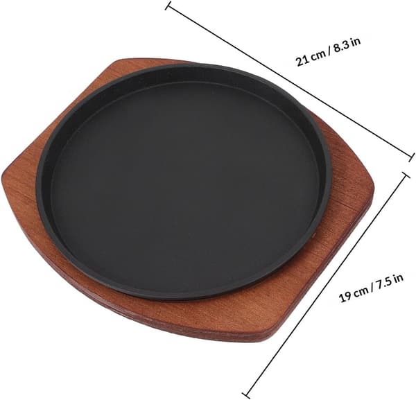 Støpejerns grillpanne 19 cm Nonstick Rund Komfyrtopp Grillplate