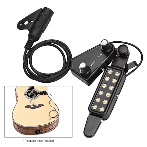 Akustisk Gitar Lydhull Pickup Magnetisk Passiv Pickup System Med Tone Volumkontroll 6.35mm