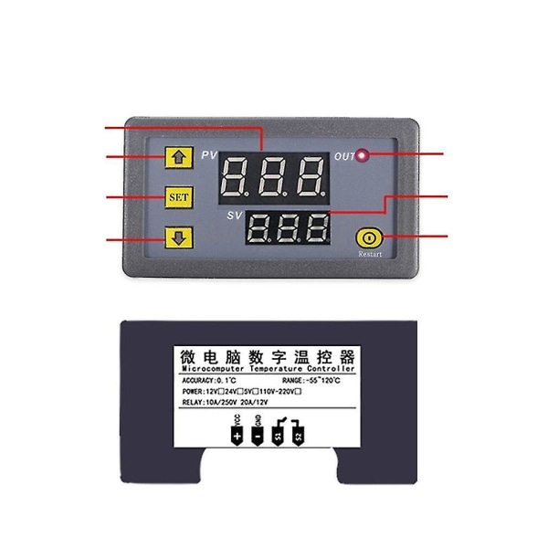 W3230 digitaalinen lämpötilansäädin 12v 24v termostaatti Reg 17a9 | Fyndiq