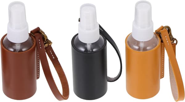 3 st reseparfymflaskor med PU-fodral och nyckelringshållare, bärbara handsprayflaskor
