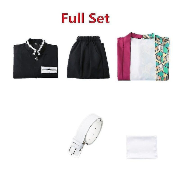 Anime Demon Slayer Kimetsu No Yaiba Kimono Uniform Tomioka Giyuu -asu - Miehet, Naiset ja Lapset With wig