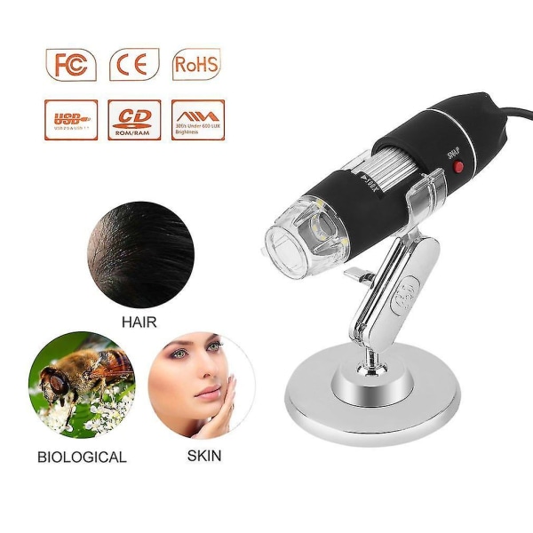 50-500x 2MP USB LED lys digitalt mikroskop kamera