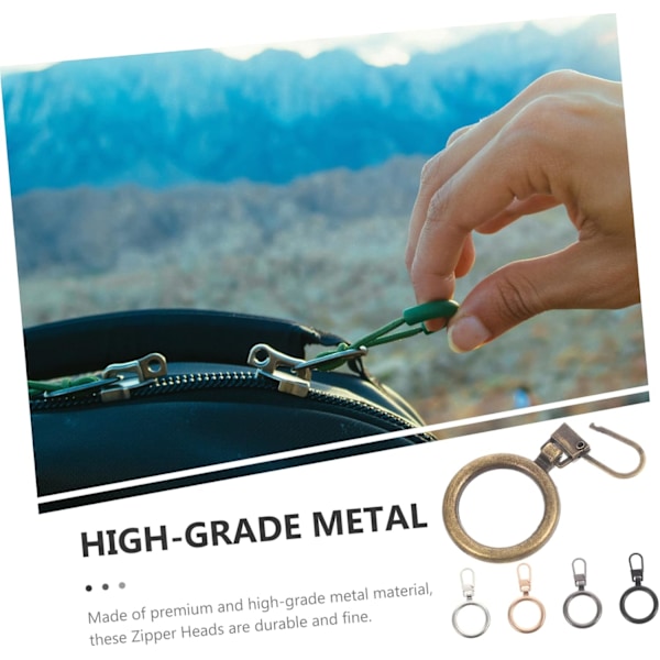 Justerbara Zier Dragkedjekläppar Kit 20st Metall Dragkedjehuvuden