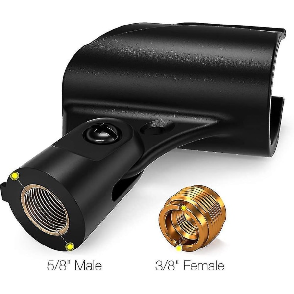 Universell Mikrofonhållare Clip 2-pack, Mikrofonhållare Clip med 5/8\" Han till 3/8\"