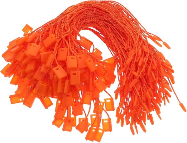 990 st orange 17 cm polyesteretikettsnöre för kläder bagage prislappar