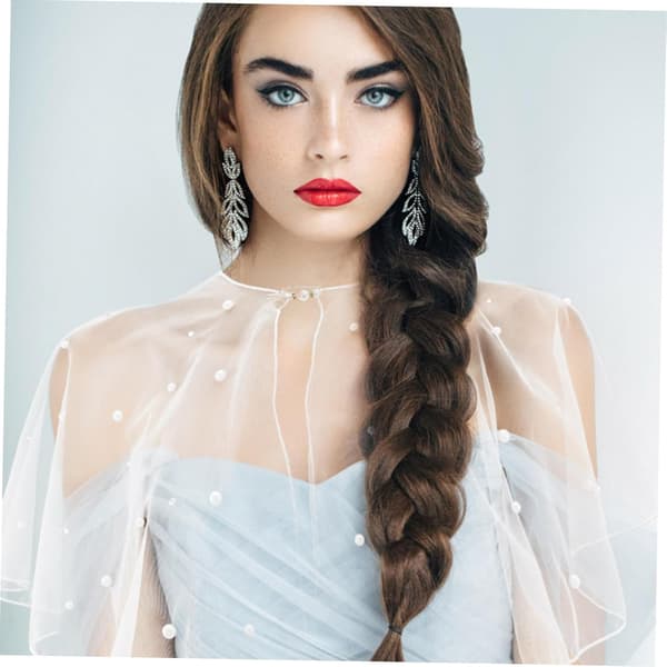 Perle Rhinestone Bryllupssjal Brudekappe til Formelle Begivenheder Tyl Sjal Wrap