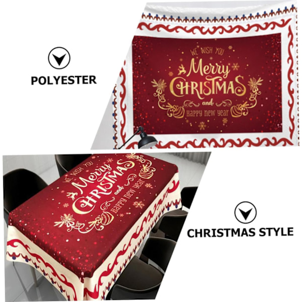 Elegant Julemiddagsdug med Snefnugdesign, Julestjerne Motiv, Festlig og Funktionel Juleborddækning