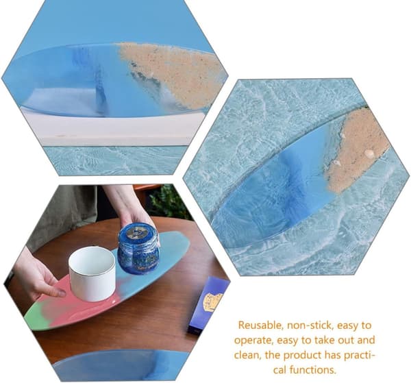 2 stk DIY silikon surfbrettform for epoksystøping, surfbrettunderlegg silikonformsett